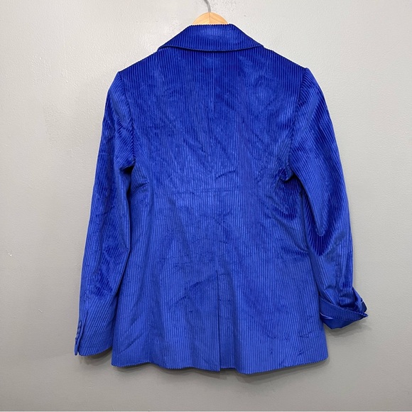 COS Royal Blue Double Breasted Corduroy Blazer Size 10 - Picture 6 of 11